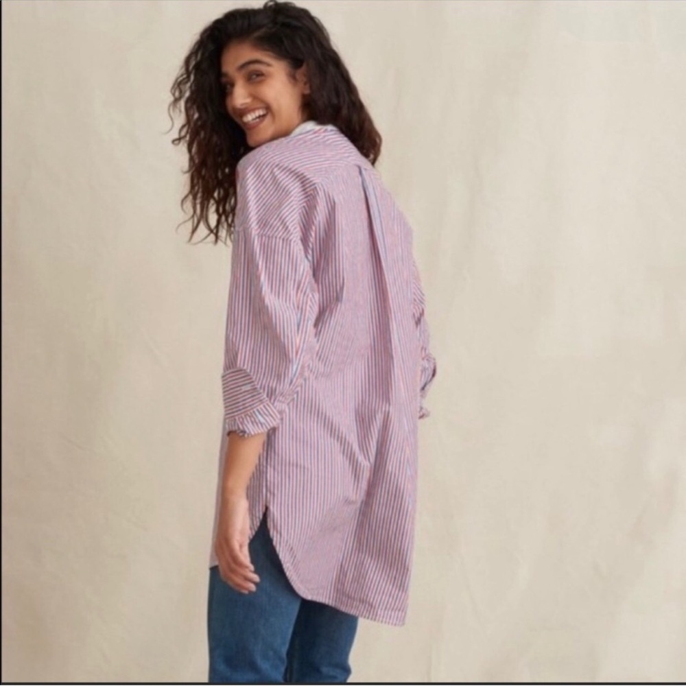 Alex Mill pink and White Striped Button Down Shirt XL - Picture 4 of 10